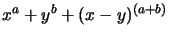 $x^a+y^b+(x-y)^{(a+b)}$