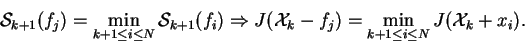 $\calY - \calX_k = \{f_i : i = k +1, k + 2, \cdots, N, f_i \in
\calY, f_i \neq x_l, \forall x_l \in \calX_k\}$