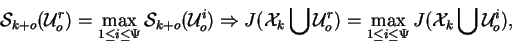 \begin{displaymath}
\calS_{k+o}(\calU_o) = J(\calX_k \bigcup \calU_o) - J(\calX_k).
\end{displaymath}