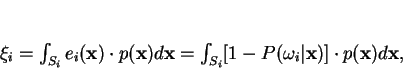 \begin{displaymath}
p({\bf x}) = \sum_{j=1}^c p({\bf x}\vert\omega_j) \cdot P_j
\end{displaymath}
